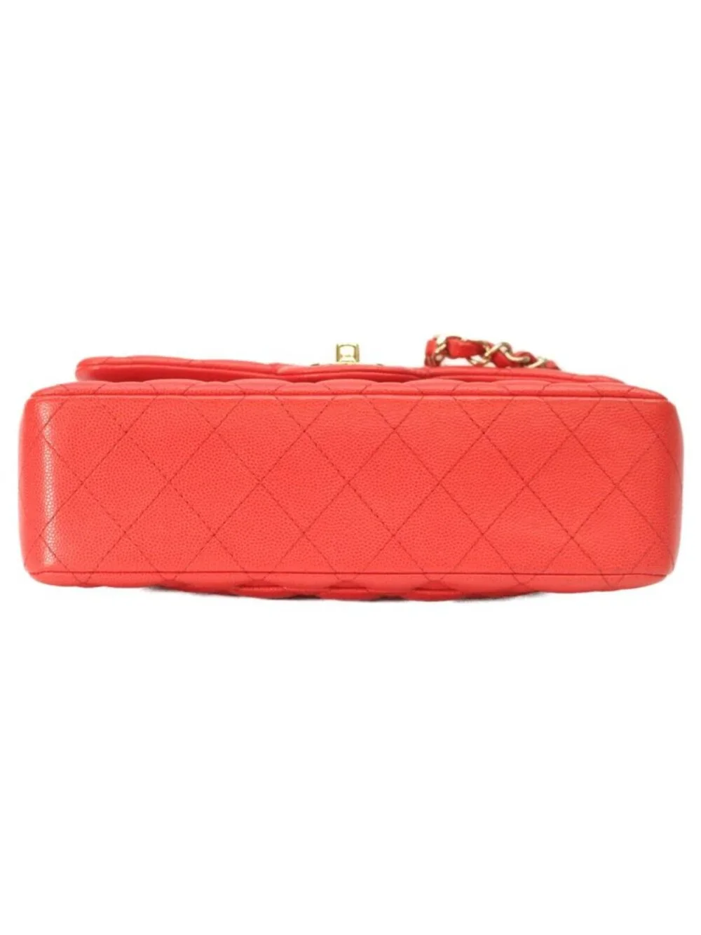 Chanel Red Caviar Gold Quilted 23 Shoulder Bag